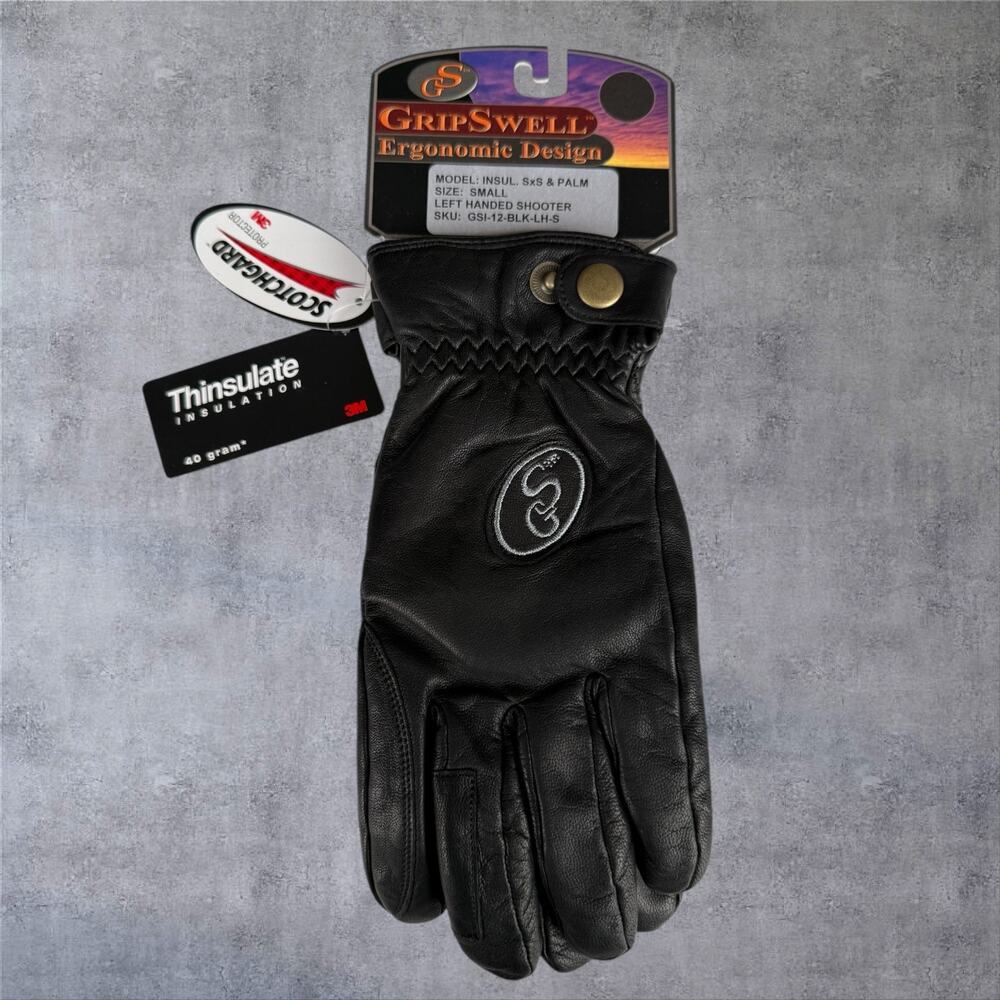 GripSwell Insulated Shooting Gloves LH Small Black Side x Side Palm NOS